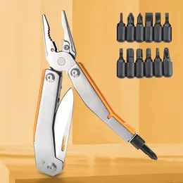 ドライバーEDC Multitool Wire Cutter Pliers Outdoor Survival Hardware Hand Tools折りたたみナイフドライバーマルチファンシオンニードルノーズピン