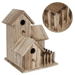 Klatki ptaków papuga klatka drewniana dla ptaków mały ogród ogrodowy pudełko gniazdowanie pudełka ptaków domek zwierzak