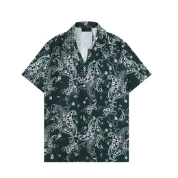 Neue Mode Hawaii Blumendruck Strandhemden Herren Designer Seide Bowlinghemd Lässige Hawaiihemden Männer Sommerbluse Kurzarm Lose M-3XL R6