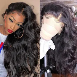 Inch Body Wave Lace Front Wig Brazilian Pre Plucked 360 Full Wigs 13x4 13x6 Hd Transparent Human Hair Frontal