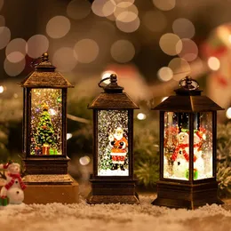 Andra evenemangsfestleveranser Jul Snowball Lamp Led Lantern Snowman Water Lamp Navidad Vintage Gift År 230516