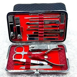 18 I 1 Rostfritt stål Manikyr Set Professional Nail Clipper Kit of Pedicure Tools Ingrown Nail Trimmer Set Kits