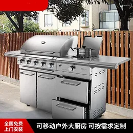 Fornitura di mobili da campo Forno per barbecue in acciaio inossidabile Griglia per barbecue portatile per uso domestico all'aperto Campeggio Picnic Carbone commerciale