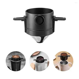 Filtri per caffè Filtro 2 in 1 Filtri antigoccia pieghevoli in acciaio inossidabile Portabicchieri riutilizzabili Accessori per creatore di risciacquo facile