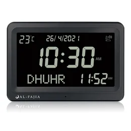 Odzież Alfajia Większy ekran LCD Azan Clock 8 Athan Sounds Multignanguages ​​HIJIR Gregorian Calendars Muzułmańskie budzik biurka modlitewnego