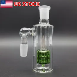 14mm Ash Catcher 90 graders glasvatten Bong 90 ° tjock Pyrex Glass Bubbler Green