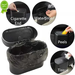 New Car Trash Bin Hanging Vehicle Garbage Dust Case Storage Box Plastic Pressing Square Trash Can Type Auto Car Interior Accessories