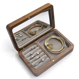 Biżuteria pudełka drewno niestandardowe Walentynki Walentynowy propozycja zaręczynowa uchwyt na pierścionek Pudełka Opakowanie kolczyka