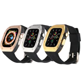Luxury Straps Protective Case Mod Kit Stainless Steel Cover DIY Cases Watchband Bracelet Wrist Band Strap For Apple Watch Series 6 7 8 Ultra 49mm 45mm 44mm