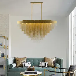 Pendelleuchten Licht Luxus Postmoderne Quaste Lange Kette Duplex Wohnzimmer Esszimmer Lampe Villa Schlafzimmer EL Lobby Smart Kronleuchter Lichter