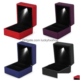 Jewelry Boxes Led Lighted Storage Case Earring Ring Necklace Bracelet Gift Box Display Cny987 Drop Delivery Packaging Dh7Rs