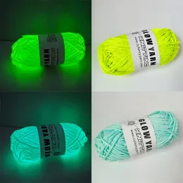 2023 Novel Functional Yarn Glow In The Dark Polyester Luminous Chunky Yarn 2mm for Hand Knitting Carpet Sweater