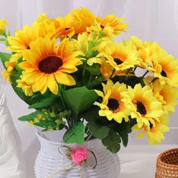 Kwiaty dekoracyjne słonecznik kwiatowy bukiet sztuczny wystrój domu