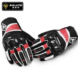 Sports Gloves Sulaite Full Finger Cycling Gloves Touch Screen Waterproof Motorcycle Gloves Anti-slip Anti-fall Motorbike Gloves P230516