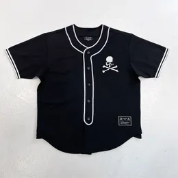 Marca de moda mestre mestre japan beisebol beisebol letra de crânio masculino impressão mmj designer de camisetas soltas algodão tops homens tops hiphop streetwear