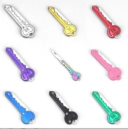 Multicolor Folding Defense Mini Heart Shape Keychain Bag Pendant Pocket Outdoor security self-Defense Tool Key Knife Gift 11 Colors