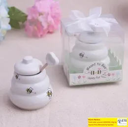 100 szt. Ceramika miała pszczół miód słoik miod miód garnek Wedding Favors Baby Shower Favors SN802