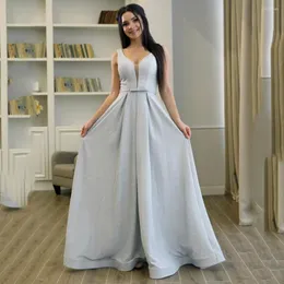 Sukienki imprezowe Uzn 2023 Linia szary brokat sukienka bez rękawów ukochana suknie wieczorowe vestido de noche