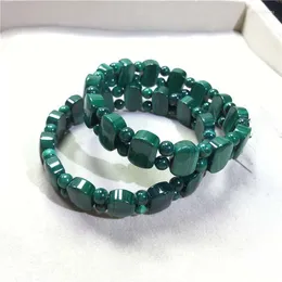 Bracciali a maglie Grado 8X12mm Bracciale con perline in pietra di malachite naturale superiore