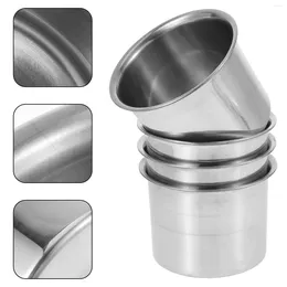 Tigelas 4pcs Condimento Crueta Aço inoxidável Tempero de armazenamento Jar Cozinha Caixa de molho de especiarias