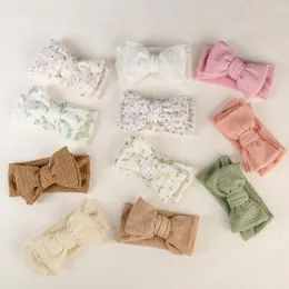 Akcesoria do włosów Baby Girls Opaska na głowę Solid kolor Bowknot Ins Wysokie elastyczne turbany dla dzieci