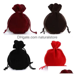 Sacchetti per gioielli Borse 10 pezzi 2 misure Calabash Imballaggio Dstring Veet Pouch Bustina Sacchetto regalo per cose Contenitore di perline per feste Stor Otpxs