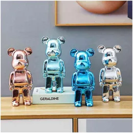 Action Toy Figures 2022 Nordic Harts Bearbricks 400% Crafts Violent Bear Electricating Electronic Scpture Ornament Home Decoratio Dh79h