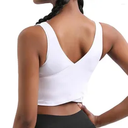 Yoga outfit Girl Sports BH stockproof Trådlös svettbsorberande sport Gym Fitness Brassiere Crop Top Workout Washable Underwear Vest S