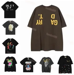 Дизайнерская бренда бренда мужская футболка галереи депсинг рубашка Алфавит с принтом базовая повседневная мода Свободная короткая футболка с половиной рукава негабаритный размер S-xl