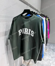 22ss Uomo Donna Designer Magliette tee Parigi stampa manica corta Uomo Girocollo Parigi Moda Streetwear verde xinxinbuy XSL5515020