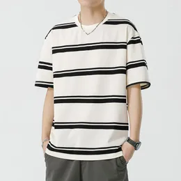 Men's T Shirts Summer Lovers Wear Short-Sleeved T-Shirt Day Casual Loose Boy Half-Sleeved Stripes