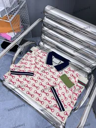 xinxinbuy Camiseta de diseñador para hombre 23ss Cinturón doble con estampado de letras de manga corta de algodón para mujer azul negro blanco M-2XL