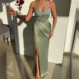 Party Dresses LORIE Luxury Glitter Mermaid Evening Off Shoulder Sequins Pleats Shiny Prom Dress Elastic Satin Celebrity Gowns 230515
