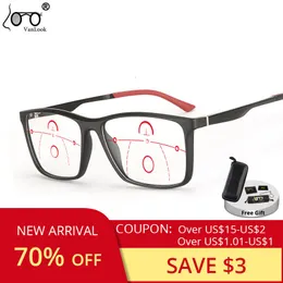 LEITUROS COMPOS DE LEITURA MULTIFOCAL CONFERRILIVOS Anti -Blue Light Men para mulheres TR90 Aluminium Magnesium Sport Square Frame Eyewear UV400 230516