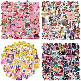 50pcs 로트 만화 애니메이션 게임 낙서 스티커 4 스타일 Kirby Sailor Movie Moon 금요일 밤 방수 만화 스티커 세트 노트북 패치 데칼