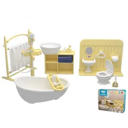 Miniaturowa toaleta kawaii produkty meble do lalki zestaw łazienki dla dzieci