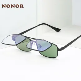 Lesebrille NONOR Flip Cover Hyperopie Sonnenbrille Integrierte dunkle Brille Männer Fahren Angeln Sonnenbrille Anti Blau Lesebrille Linse 230516