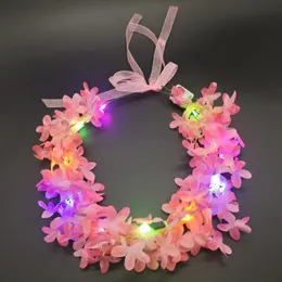 20pcs LED Decorative Flower Crown Wreath Headband Hairpin Party Scenic Area Night Market Local Promotion Square Best Selling Top Ring Wreaths
