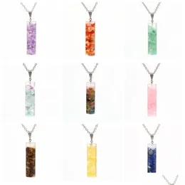 Colares pendentes Colar de coluna de quartzo de quartzo QimoShi para homens homens de cristal pingentes de jóias entrega dhqbr dhqbr