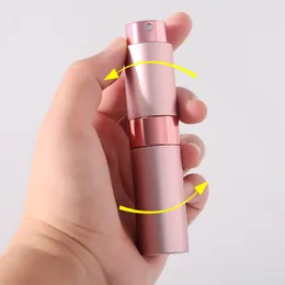 Atacado 8ml Travel Perfume Bottle Twist Spray Garmand Portable Frete grátis