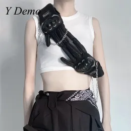 Damen Tanks Camis Y Demo Techwear Punk Moto Biker Handschuh Perlenketten Verstellbare Brustweste für Frauen Camisole Streetwear 230515