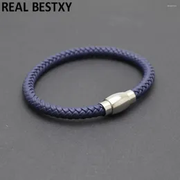 Strand 5pcs/lot Custom Logo Classic Design Hand-woven Bracelet Personality Gift For Men Navy Leather Bracelet&Bangle Special Gifts