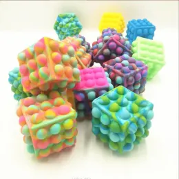 Fidget Toys Bubble Vent Square 3D Despeompressão Squares Squishy simples jogo Dimple Sensory Toy Stress 7cm