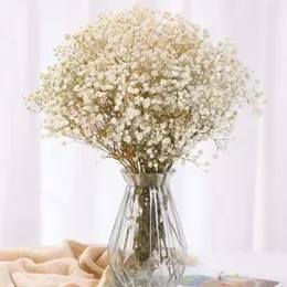 Fiori decorativi 120g Mazzi di fiori essiccati Baby Gypsophile bianco colorato Fiore secco naturale Gypsophila Decorazione di nozze Casa nordica