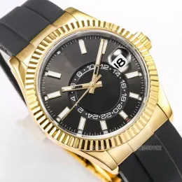Nuovo orologio da uomo Skydweller Orologi di design da uomo Orologi da donna Orologio da polso meccanico automatico Movimento da 42 mm Cinturino in caucciù dorato James Bond