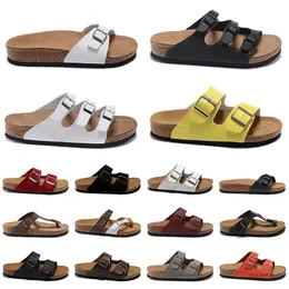 2023 Casual top Birke leather black whit Luxury Designe summer sandals leathe Clogs Slippers Platform buckle strap Green mens womens Fashion Slippers