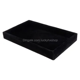 Jewelry Tray 2 Pcs Veet Stackable Showcase Display Organizer Black Drop Delivery Packaging Dhlxs