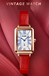 Fashion Smael 9100 Men غير رسمية فاخرة مقاومة للماء Skmei Retro Fashion Square Women Watch Watch 1764 Classic Leather Two و Half Hand Dasual Fashion Watch