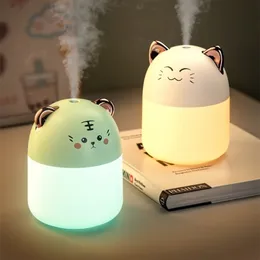 Steamer 250ml Desktop Mini Air Humidifier With Colorful Atmosphere Light Cool Mist Aroma Diffuser For Home Bedroom Purifier 230515