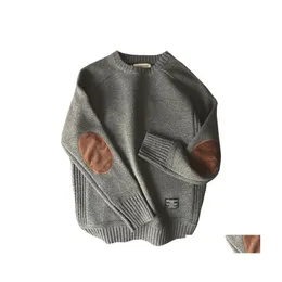 Herrenpullover Herren 2021 Männer Plover Pullover Herbst Mode Lässig Lose Dicke Oneck Wolle Gestrickte Übergröße Harajuku Streetwear Knitwe Dhzmt